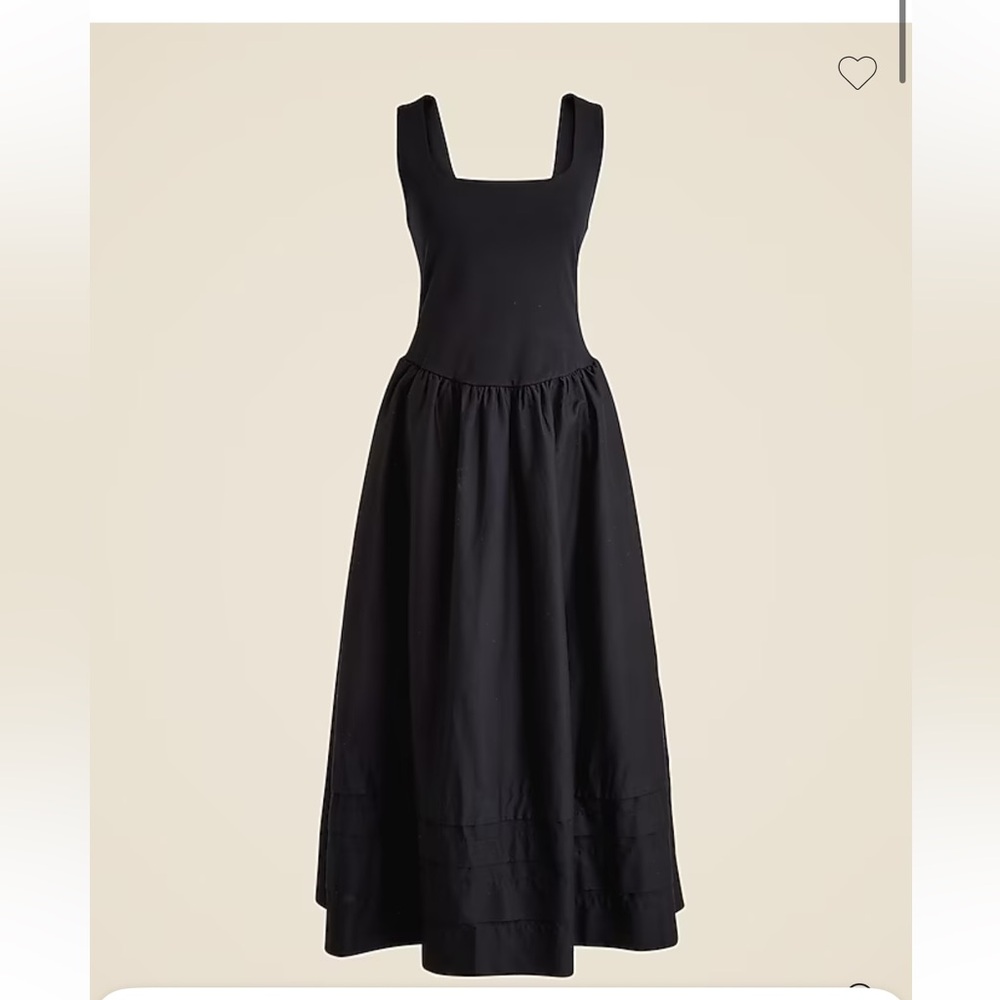 NWT! J.Crew Classic black Drop-waist mixy dress. Women’s Small